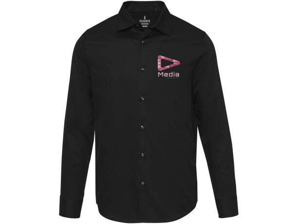 Camisa sarga Citrine hombre algodón BCI certificado 185 g/m² Negro intenso detalle 1