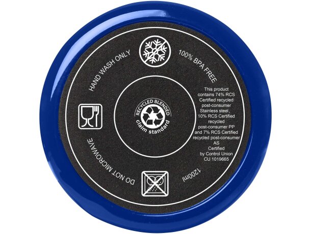 Vaso térmico con pajita Melbourne 1200ml acero reciclado Azul real detalle 46