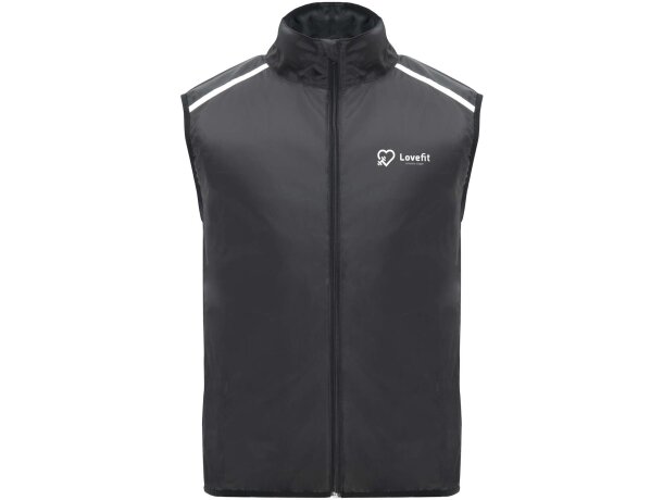 Chaleco running ligero unisex Jannu Roly transpirable Negro intenso detalle 1