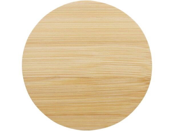 Taza de vidrio Lenora 250 ml con tapa de bambú Transparente claro detalle 2