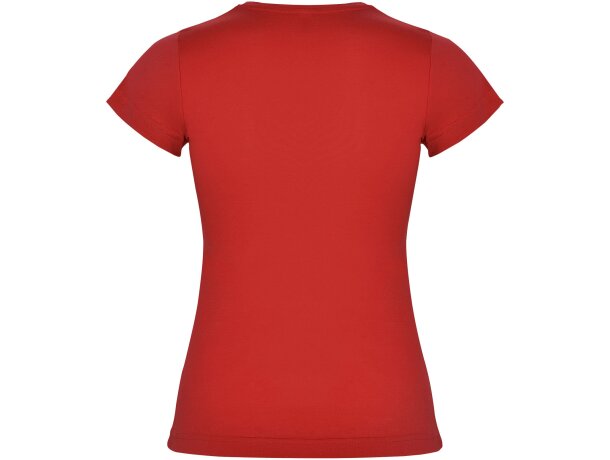 Camiseta mujer manga corta Jamaica Roly 100% algodón entallada Rojo detalle 58