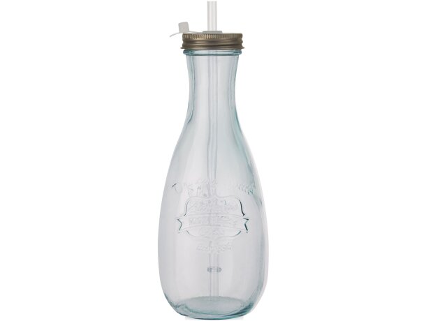 Botella de vidrio reciclado con pajita Polpa barata