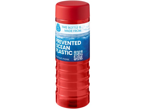 Bidón 750ml Eco Treble con tapa rosca plástico oceánico reciclado Rojo/rojo detalle 25