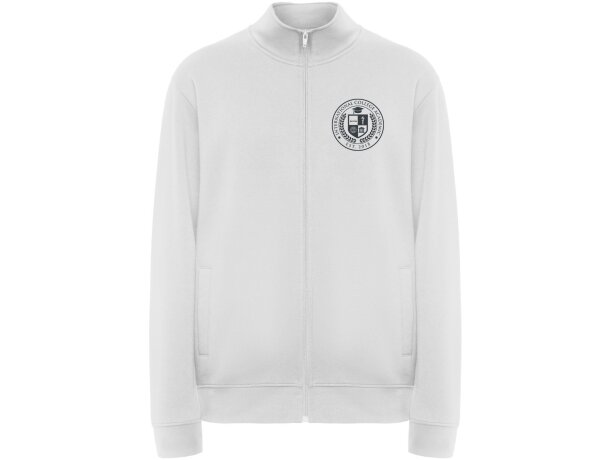 Sudadera cremallera completa unisex Ulan de Roly Blanco detalle 1