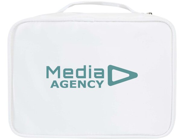 Organizador maquillaje Muse en poliéster reciclado certificado Blanco roto detalle 4