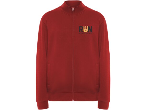 Sudadera cremallera completa unisex Ulan de Roly Rojo detalle 31