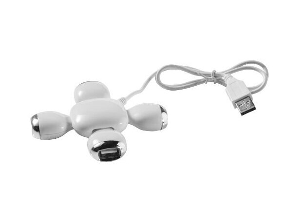 Hub flexible con cuatro puertos personalizado blanco Hub flexible con cuatro puertos personalizado blanco
