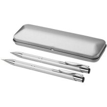 Juego de bolígrafo y portaminas de aluminio en estuche personalizado rojo Juego de bolígrafo y portaminas de aluminio en estuche personalizado rojo