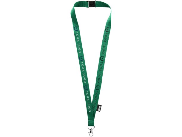 Lanyard Tom de PET reciclado con cierre independiente Verde detalle 7