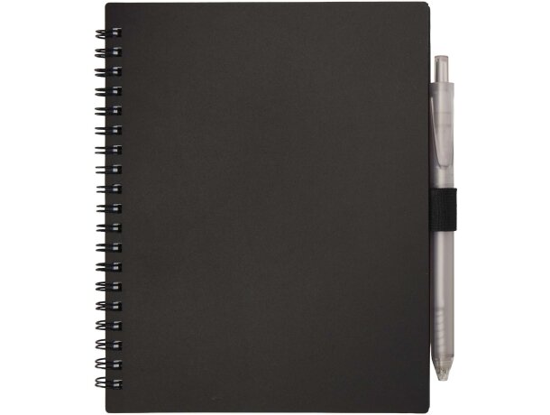 Juego libreta tapa blanda y bolígrafo reciclado Niove Negro intenso detalle 10