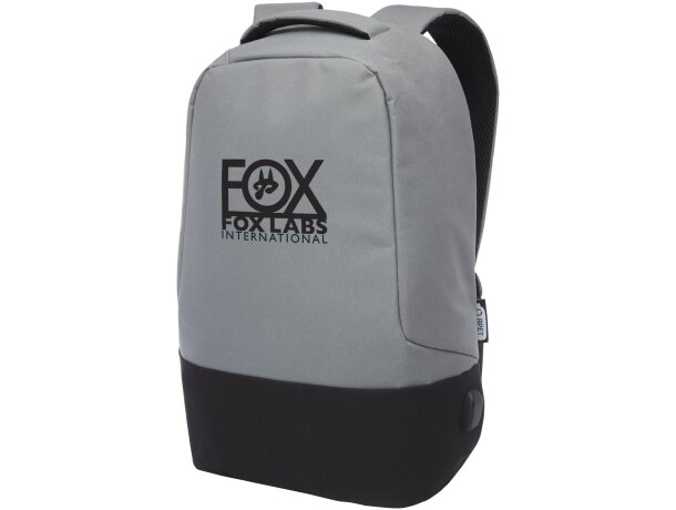 Mochila para ordenador de 15 con puerto usb poliéster reciclado grs Gris detalle 2