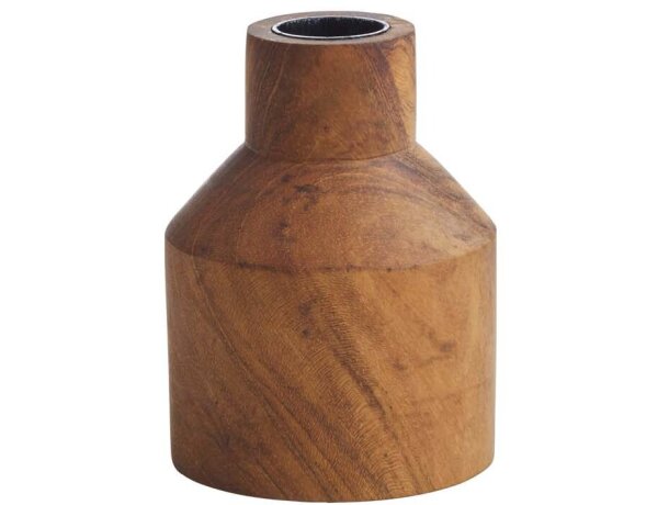 Portavelas artesanal en raíz de teca reciclada Originalhome Madera detalle 3
