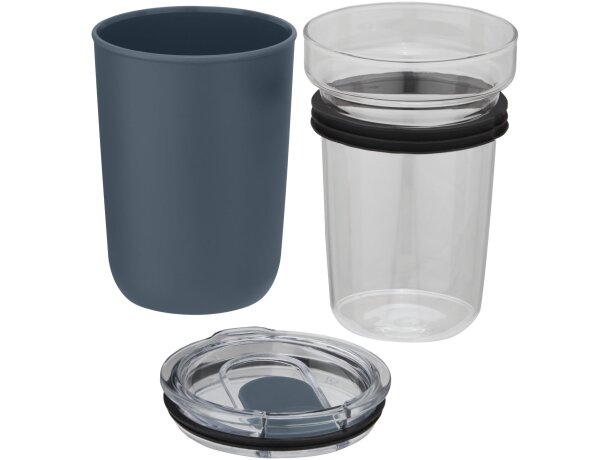 Vaso Bello vidrio borosilicato 420ml con carcasa reciclada Azul hielo detalle 10