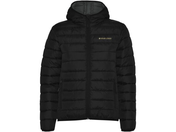 Chaqueta aislante Norway Roly con capucha para mujer Negro intenso detalle 5