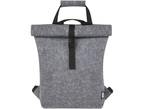 Bolsa bicicleta enrollable Felta fieltro reciclado GRS Gris medio detalle 2