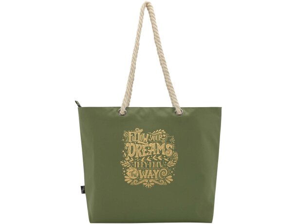 Bolsa playa refrigeradora Panama 23L poliéster reciclado GRS Verde oliva detalle 26