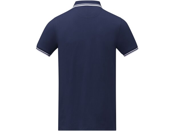 Polo de manga corta algodón BCI 200 g/m2 Elevate Life Azul marino detalle 7