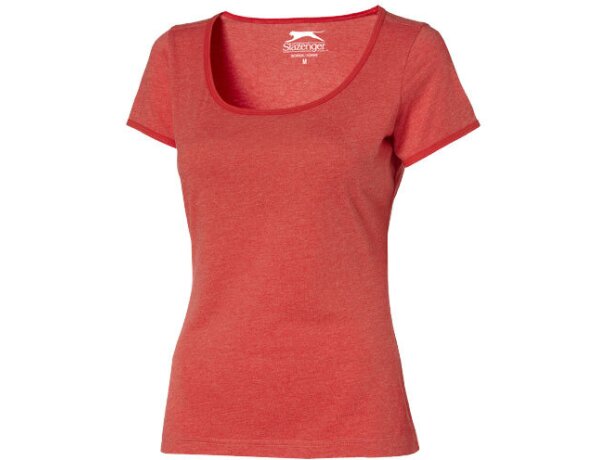 Camiseta de mujer entallada grabada rojo claro Camiseta de mujer entallada grabada rojo claro