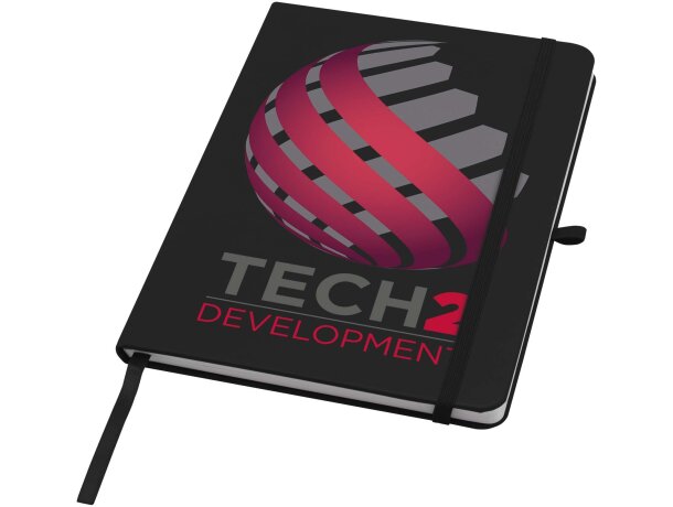 Libreta A5 Teak con tapa dura de tacto suave reciclado Negro intenso detalle 1