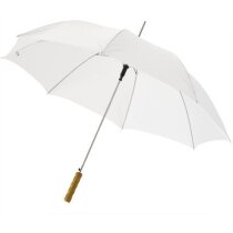 Paraguas automático de 23"y mango de madera personalizado blanco Paraguas automático de 23"y mango de madera personalizado blanco