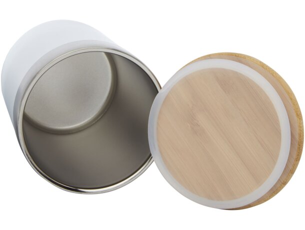 Vaso isotérmico Lagan con tapa bambú y aislamiento al vacío Blanco detalle 7