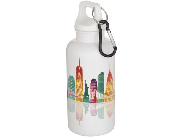 Botella Oregon 400ml de plástico PET reciclado certificado Blanco detalle 5