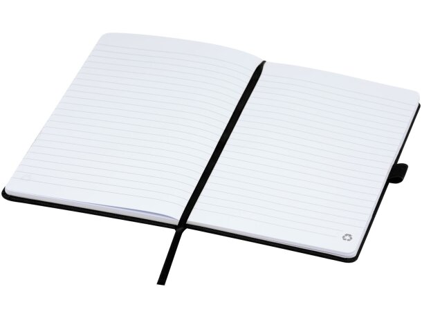 Libretas ecológicas tamaño A5 con tapa de RPET y 80 hojas recicladas Honua Negro intenso detalle 21