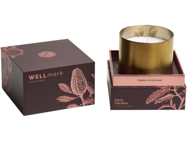 Vela perfumada Wellmark de cera de soja 100% natural Dorado detalle 5