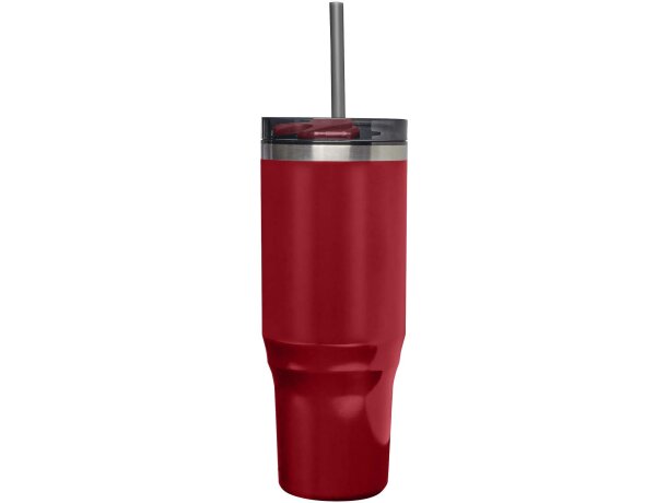 Vaso térmico con pajita Melbourne 1200ml acero reciclado Rojo detalle 38