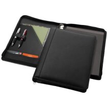 Portafolios de lujo en piel con cremallera negro intenso Portafolios de lujo en piel con cremallera negro intenso