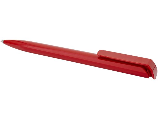 Bolígrafo de plástico reciclado Lucia con tinta líquida Rojo detalle 12