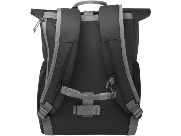 Bolsa enrollable bicicleta Aqua 20L poliéster reciclado GRS Negro intenso detalle 3