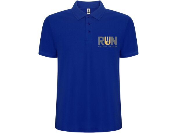 Polo manga corta hombre Pegaso Premium Roly punto piqué Azul detalle 13