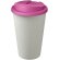 Vaso de plástico con cierre clip y tapa de rosca pp reciclado 350ml Rosa/blanco