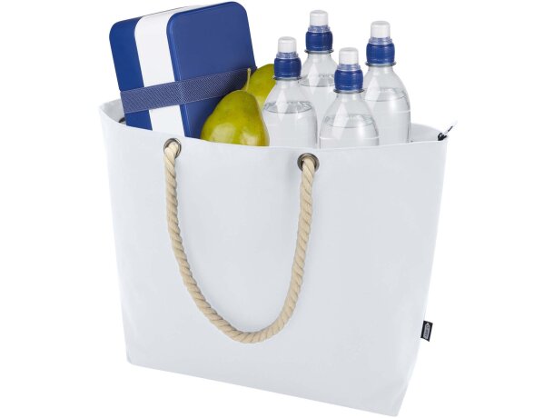 Bolsa playa refrigeradora Panama 23L poliéster reciclado GRS Blanco detalle 9