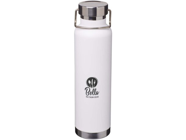 Botella Thor 650ml acero inoxidable reciclado certificado RCS Blanco detalle 1