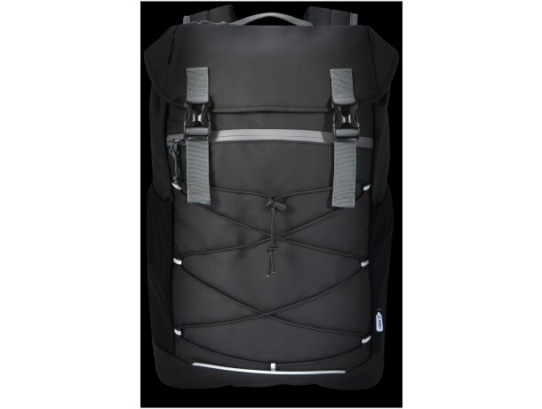 Mochila para portátil de 15,6 Aqua en poliéster reciclado GRS Negro intenso detalle 4