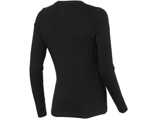 Camiseta de manga larga de mujer ponoka de Elevate 200 gr Negro intenso detalle 17