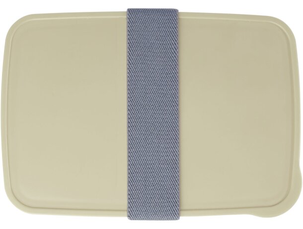 Fiambrera con logotipo de colores variados Dovi Beige detalle 2