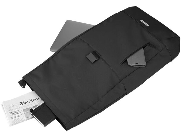 Mochila enrollable Moleskine Metro en poliamida Rilsan Negro intenso detalle 4