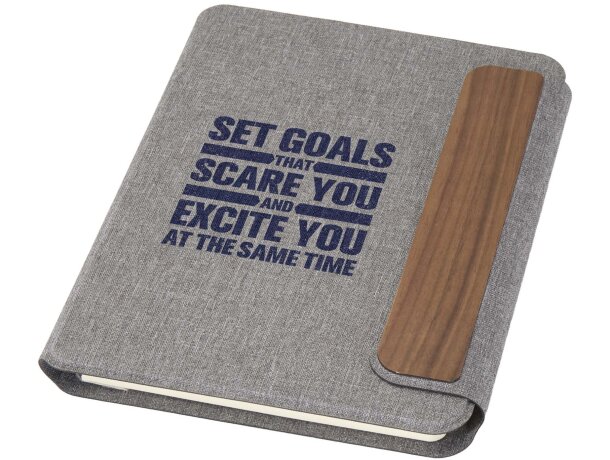 Organizador A5 reciclado Andean con cierre magnético Gris detalle 1