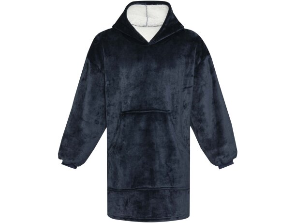 Manta con capucha Denali certificación GRS poliéster reciclado Azul oscuro detalle 7