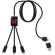 Cable de carga extensible 5 en 1 SCX.design C28 Rojo/negro intenso detalle 5