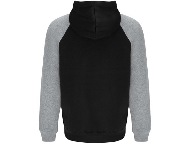 Sudadera con capucha bicolor infantil Roly Badet Negro intenso/gris mezcla detalle 19