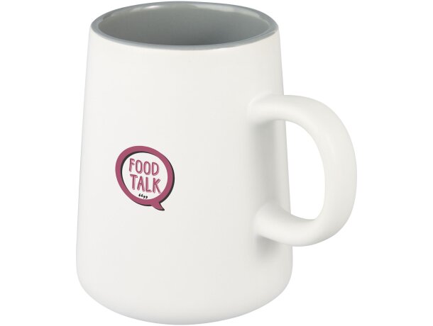 Taza cerámica Joe 450ml personalizable acabado mate Blanco detalle 3