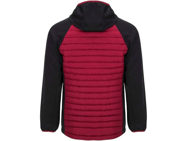 Chaqueta híbrida acolchada unisex Minsk de Roly con capucha Rojo/negro intenso detalle 15