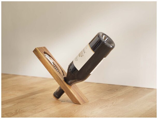 Set con soporte para vino Vino de madera de acacia Madera detalle 4