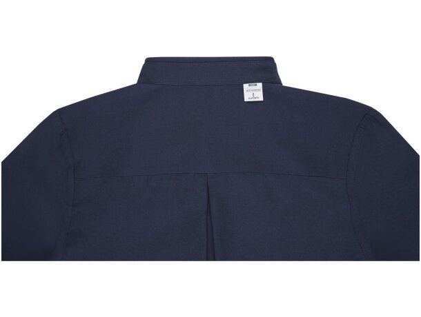 Camisa manga larga hombre Pollux Oxford CVC personalizable Azul marino detalle 14