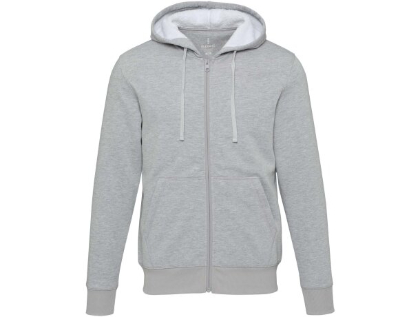 Sudadera sherpa con cremallera y capucha Natron Gris mezcla detalle 2