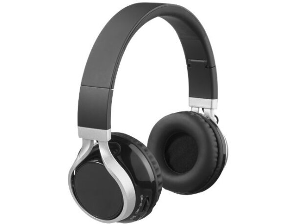 Cascos de plástico con bluetooth y micrófono negro intenso Cascos de plástico con bluetooth y micrófono negro intenso